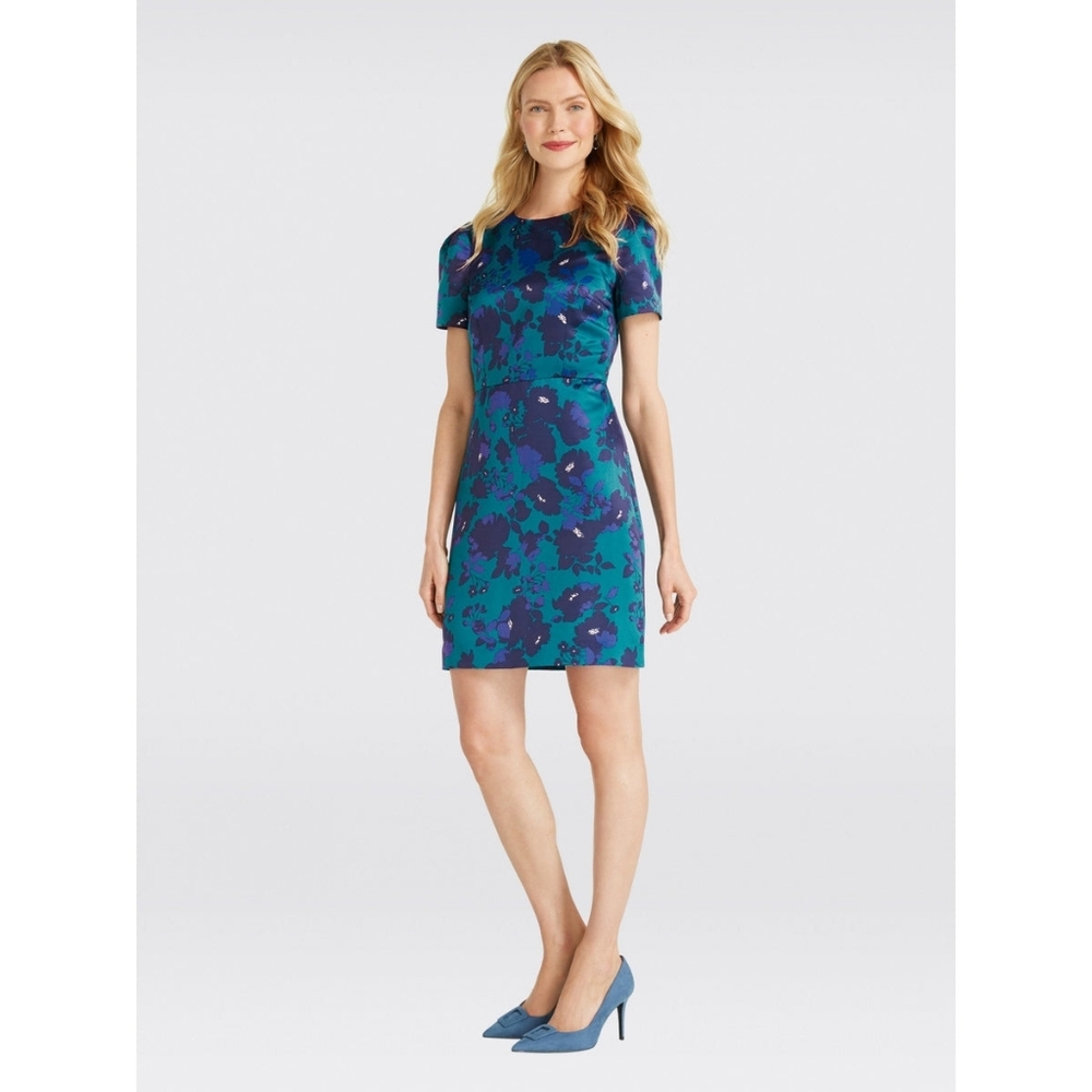 Draper James Cutout Blue Floral Short Sleeve Mini Dress Women's Size 4 NWT